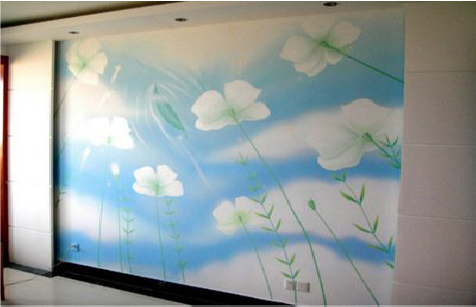 孝昌画墙绘怎么画好白云的蓬松感？