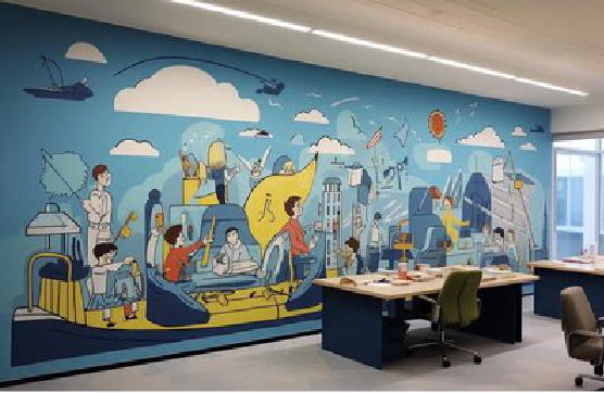 孝昌办公室墙绘的特点。