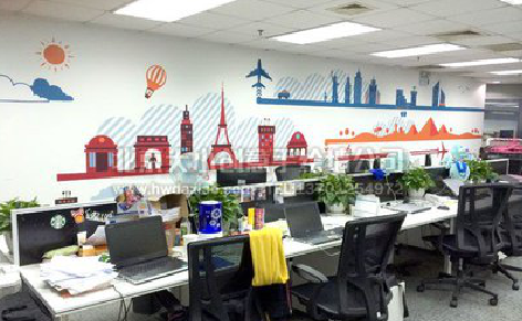 孝昌教你设计办公室墙绘的方法。