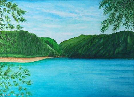 孝昌在墙绘中，如何绘画绿水青山？