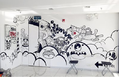 孝昌手绘墙并非传统涂鸦。